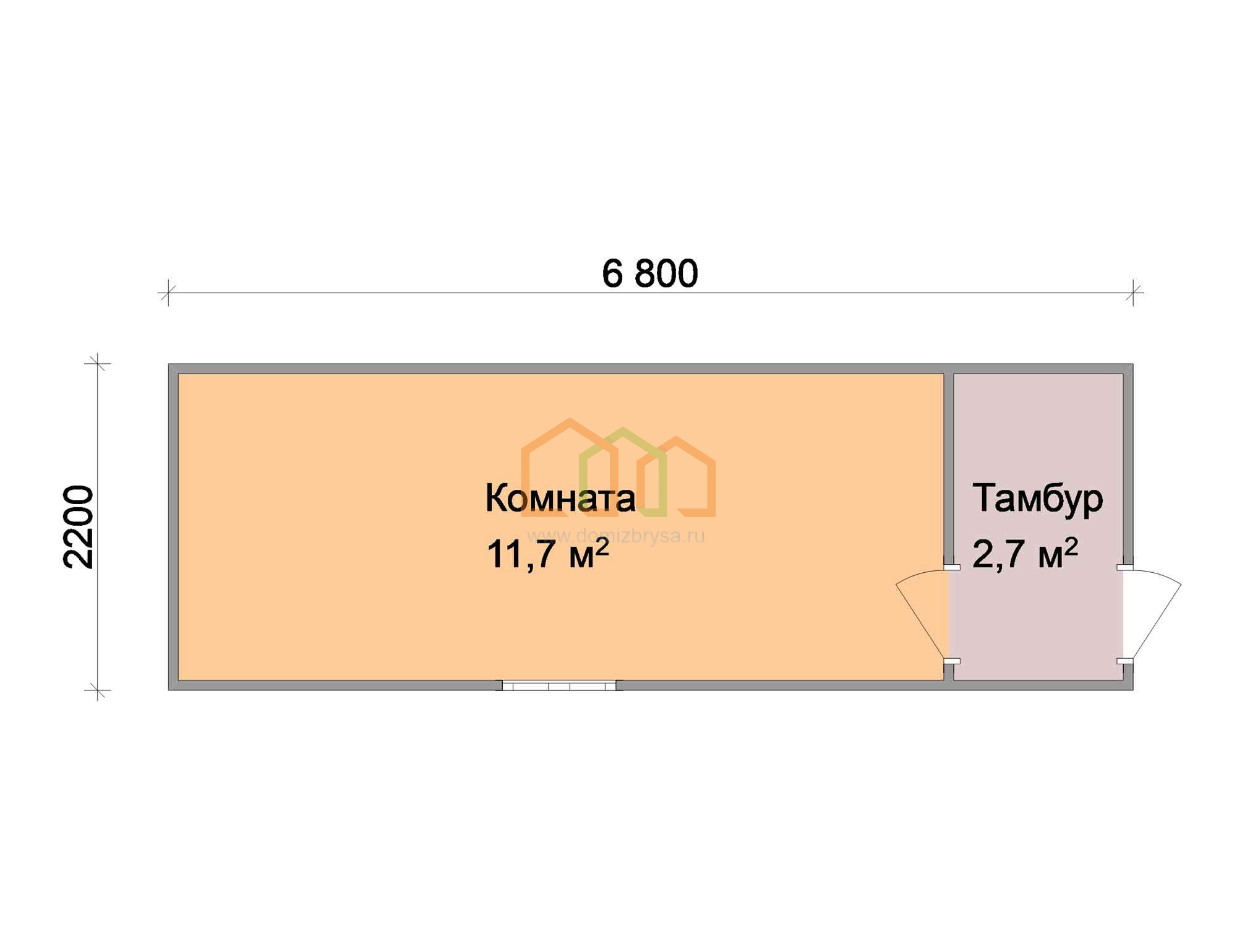 Дачная бытовка Тюльпан - 1 6.8x2.2 Площадь: 14.96 м² в готовом виде под  ключ в Никольском и области